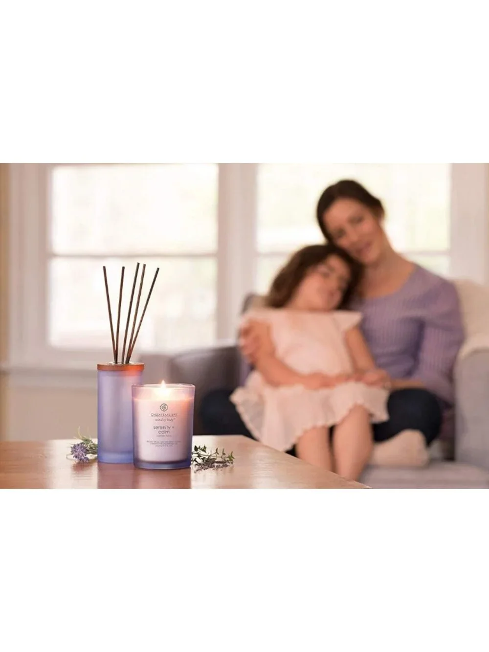 Serenity & Calm Scented Candles - Lavender Thyme Medium Jar 2-Pack for Home